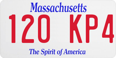 MA license plate 120KP4