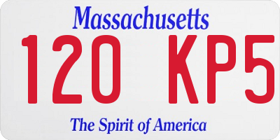 MA license plate 120KP5