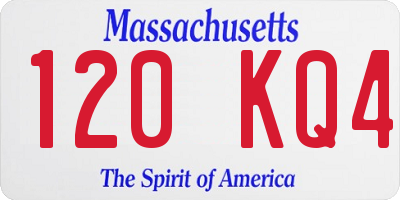 MA license plate 120KQ4