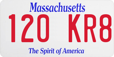 MA license plate 120KR8