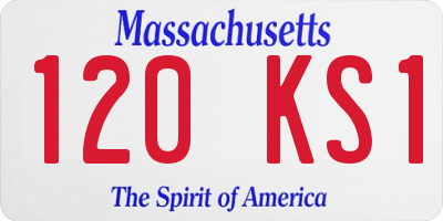 MA license plate 120KS1