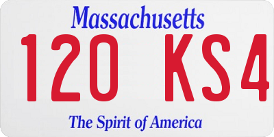 MA license plate 120KS4
