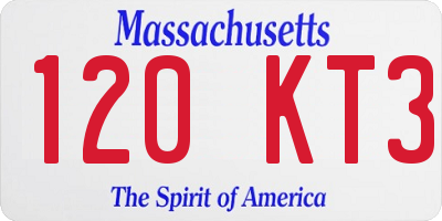 MA license plate 120KT3