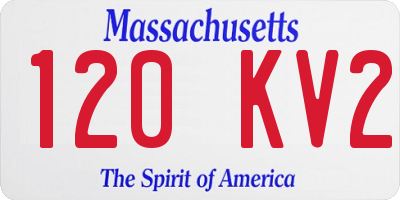 MA license plate 120KV2