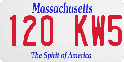MA license plate 120KW5