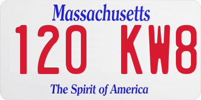 MA license plate 120KW8