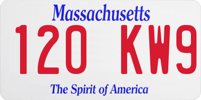 MA license plate 120KW9