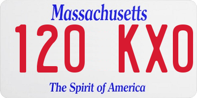 MA license plate 120KX0