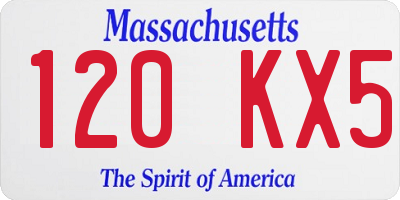 MA license plate 120KX5