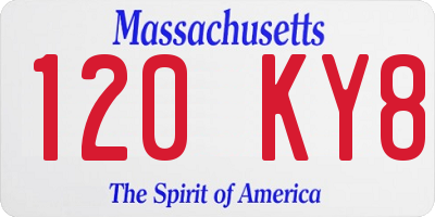 MA license plate 120KY8