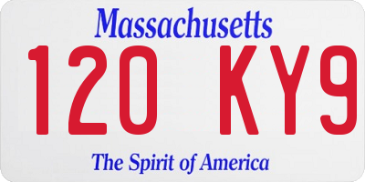 MA license plate 120KY9
