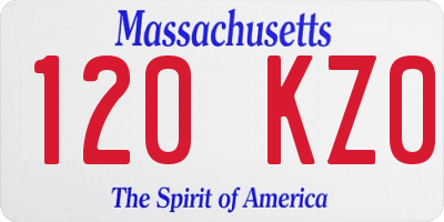 MA license plate 120KZ0