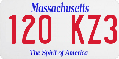 MA license plate 120KZ3