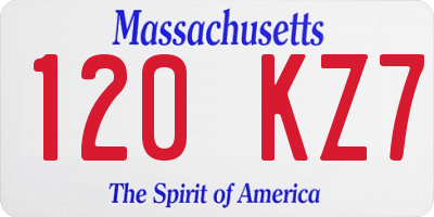 MA license plate 120KZ7