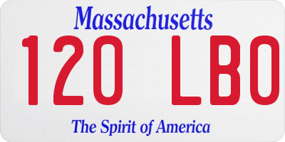 MA license plate 120LB0