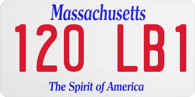 MA license plate 120LB1
