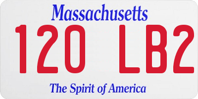 MA license plate 120LB2