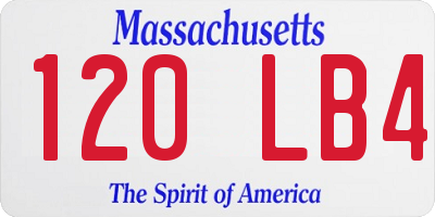MA license plate 120LB4
