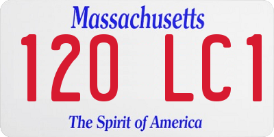 MA license plate 120LC1