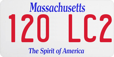 MA license plate 120LC2