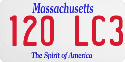 MA license plate 120LC3