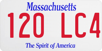 MA license plate 120LC4