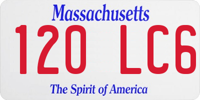 MA license plate 120LC6