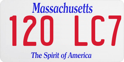 MA license plate 120LC7
