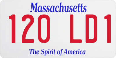MA license plate 120LD1