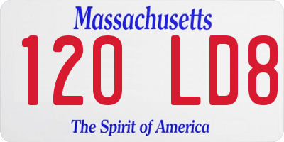 MA license plate 120LD8
