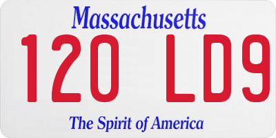 MA license plate 120LD9