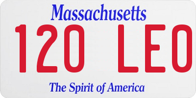 MA license plate 120LE0