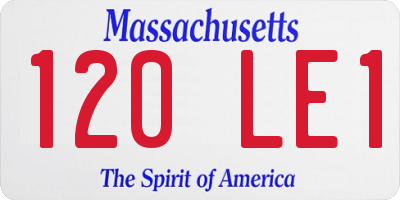 MA license plate 120LE1