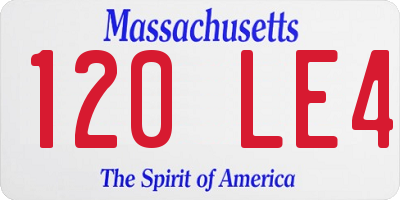 MA license plate 120LE4