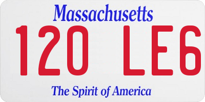 MA license plate 120LE6