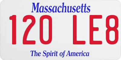 MA license plate 120LE8