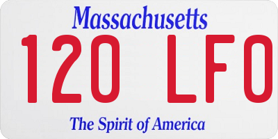 MA license plate 120LF0