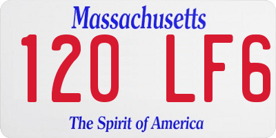 MA license plate 120LF6