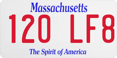 MA license plate 120LF8