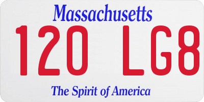 MA license plate 120LG8
