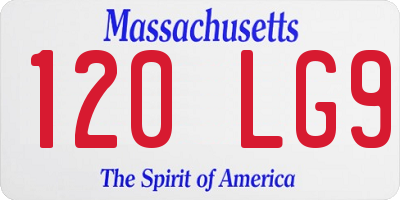 MA license plate 120LG9