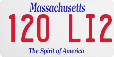 MA license plate 120LI2