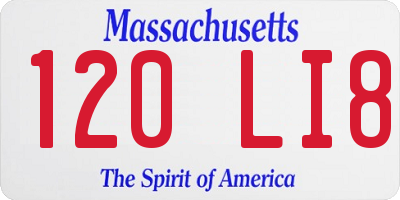 MA license plate 120LI8