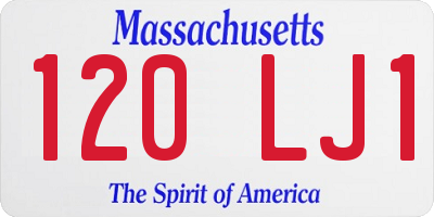 MA license plate 120LJ1