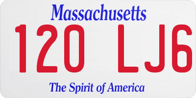 MA license plate 120LJ6