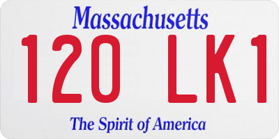 MA license plate 120LK1