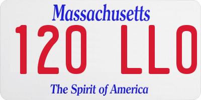 MA license plate 120LL0