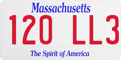 MA license plate 120LL3