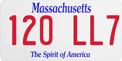 MA license plate 120LL7