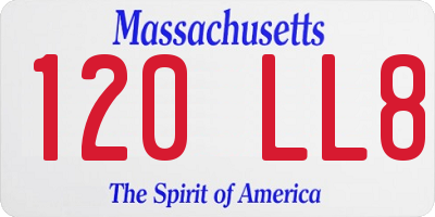 MA license plate 120LL8